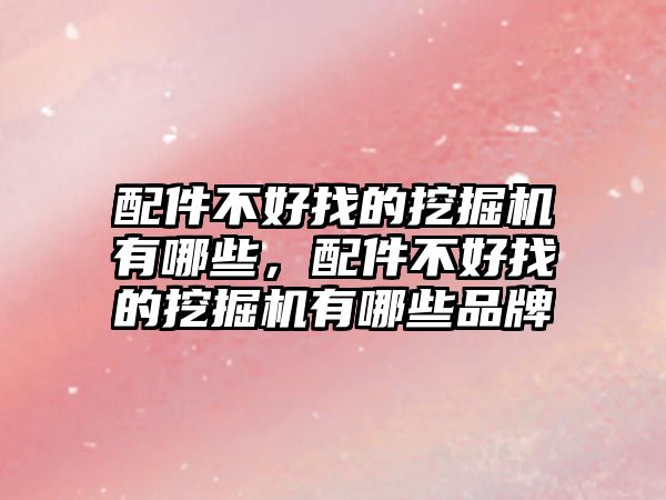 配件不好找的挖掘機有哪些，配件不好找的挖掘機有哪些品牌