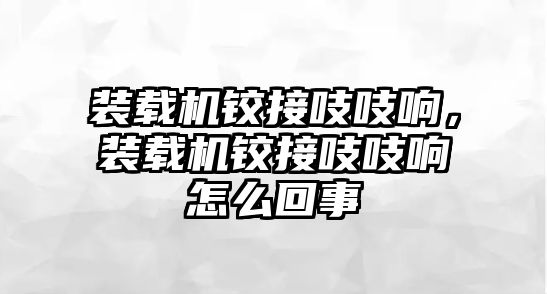 裝載機鉸接吱吱響，裝載機鉸接吱吱響怎么回事