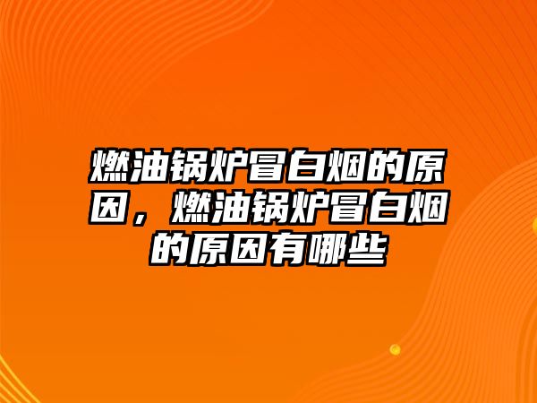 燃油鍋爐冒白煙的原因，燃油鍋爐冒白煙的原因有哪些