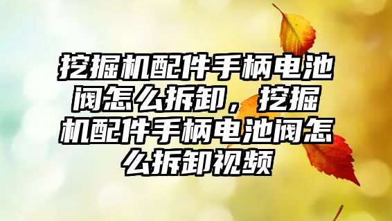 挖掘機配件手柄電池閥怎么拆卸，挖掘機配件手柄電池閥怎么拆卸視頻