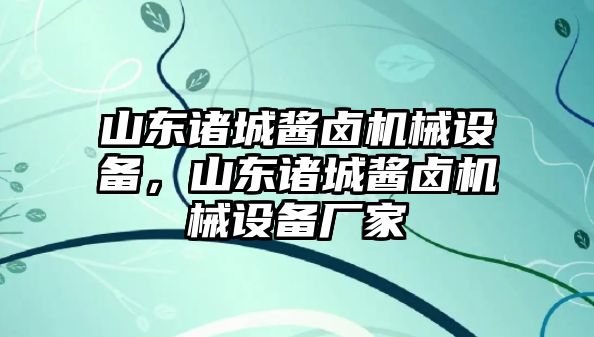 山東諸城醬鹵機械設(shè)備，山東諸城醬鹵機械設(shè)備廠家