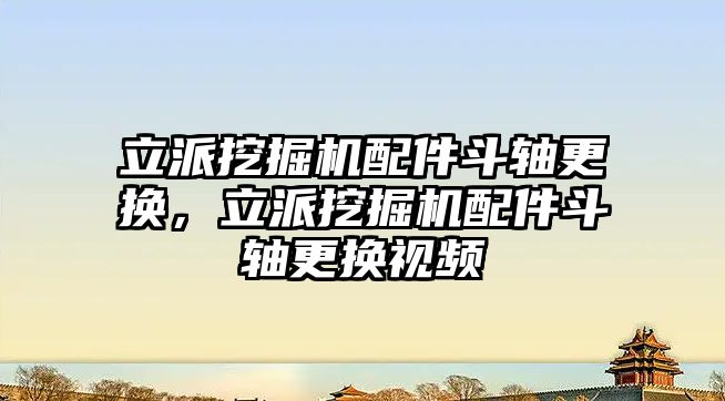 立派挖掘機配件斗軸更換，立派挖掘機配件斗軸更換視頻