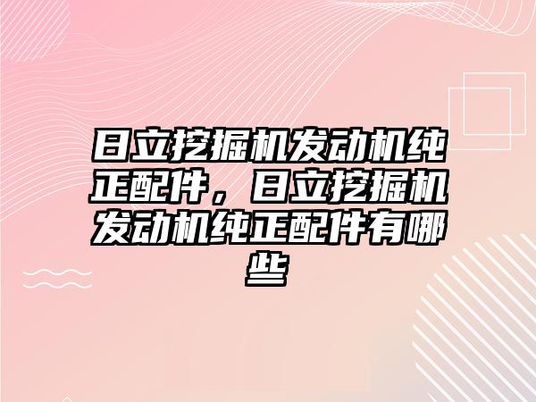 日立挖掘機發(fā)動機純正配件，日立挖掘機發(fā)動機純正配件有哪些