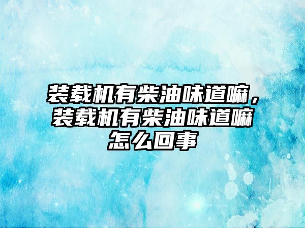 裝載機有柴油味道嘛，裝載機有柴油味道嘛怎么回事