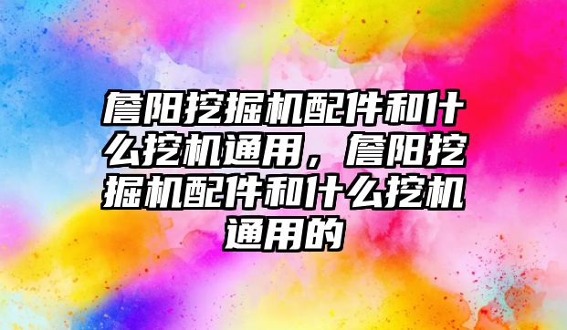 詹陽挖掘機配件和什么挖機通用，詹陽挖掘機配件和什么挖機通用的