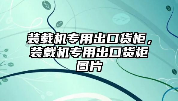 裝載機專用出口貨柜，裝載機專用出口貨柜圖片