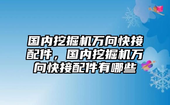 國內(nèi)挖掘機(jī)萬向快接配件，國內(nèi)挖掘機(jī)萬向快接配件有哪些