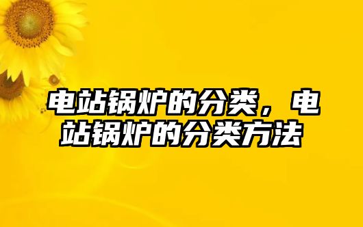 電站鍋爐的分類，電站鍋爐的分類方法