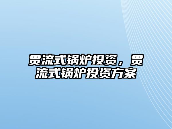 貫流式鍋爐投資，貫流式鍋爐投資方案