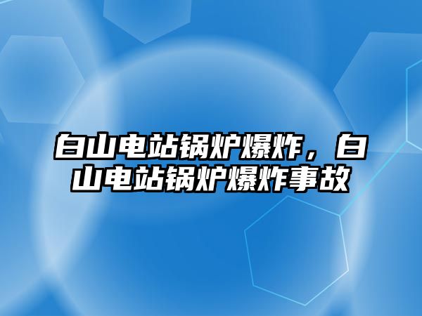 白山電站鍋爐爆炸，白山電站鍋爐爆炸事故