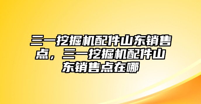 三一挖掘機配件山東銷售點，三一挖掘機配件山東銷售點在哪