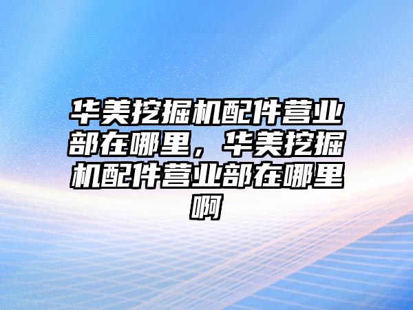 華美挖掘機配件營業(yè)部在哪里，華美挖掘機配件營業(yè)部在哪里啊