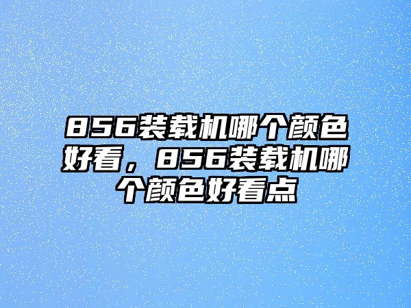 856裝載機哪個顏色好看，856裝載機哪個顏色好看點