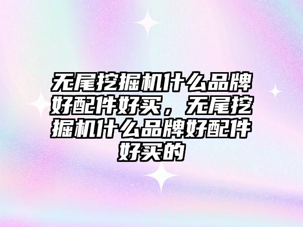 無尾挖掘機什么品牌好配件好買，無尾挖掘機什么品牌好配件好買的