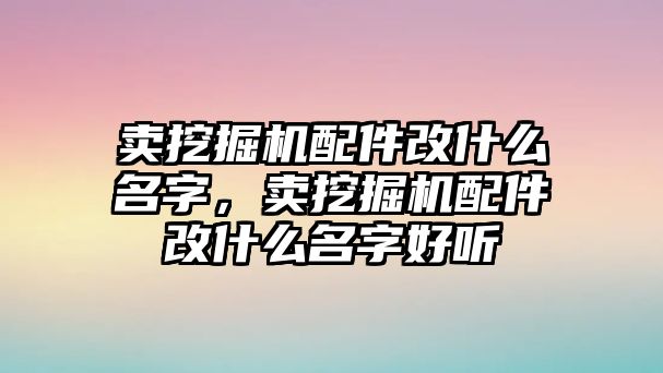 賣挖掘機(jī)配件改什么名字，賣挖掘機(jī)配件改什么名字好聽(tīng)