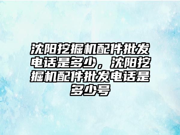 沈陽挖掘機配件批發(fā)電話是多少，沈陽挖掘機配件批發(fā)電話是多少號