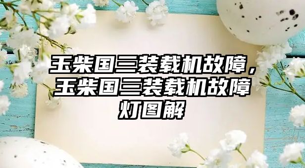 玉柴國三裝載機故障，玉柴國三裝載機故障燈圖解