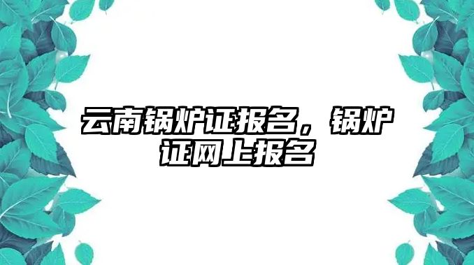 云南鍋爐證報(bào)名，鍋爐證網(wǎng)上報(bào)名