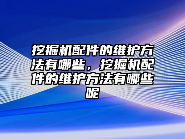 挖掘機配件的維護方法有哪些，挖掘機配件的維護方法有哪些呢