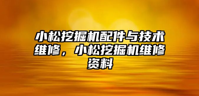 小松挖掘機配件與技術(shù)維修，小松挖掘機維修資料