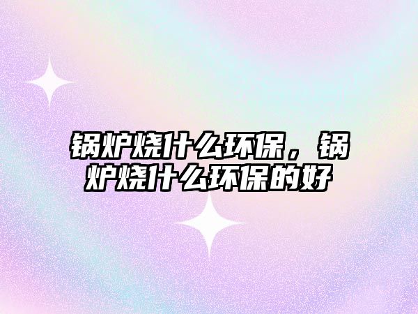 鍋爐燒什么環(huán)保，鍋爐燒什么環(huán)保的好