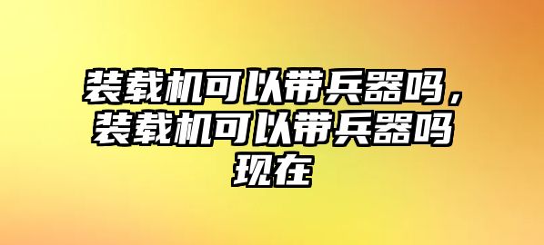 裝載機可以帶兵器嗎，裝載機可以帶兵器嗎現(xiàn)在