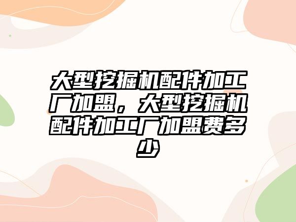 大型挖掘機配件加工廠加盟，大型挖掘機配件加工廠加盟費多少