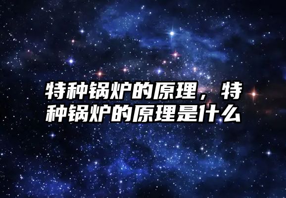 特種鍋爐的原理，特種鍋爐的原理是什么