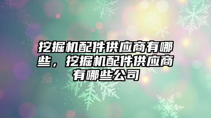 挖掘機配件供應(yīng)商有哪些，挖掘機配件供應(yīng)商有哪些公司