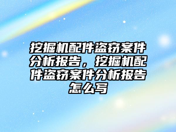 挖掘機配件盜竊案件分析報告，挖掘機配件盜竊案件分析報告怎么寫