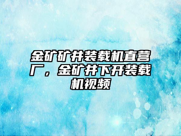 金礦礦井裝載機直營廠，金礦井下開裝載機視頻