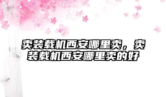 賣裝載機西安哪里賣，賣裝載機西安哪里賣的好