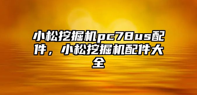 小松挖掘機pc78us配件，小松挖掘機配件大全