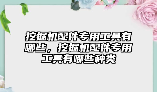 挖掘機配件專用工具有哪些，挖掘機配件專用工具有哪些種類