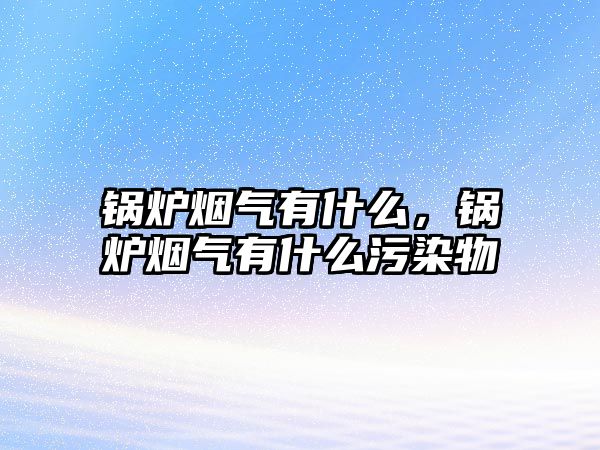 鍋爐煙氣有什么，鍋爐煙氣有什么污染物