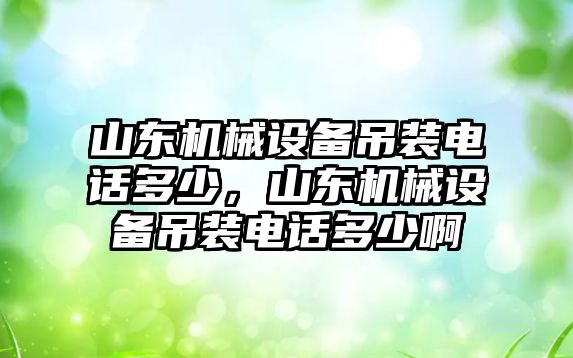 山東機械設(shè)備吊裝電話多少，山東機械設(shè)備吊裝電話多少啊