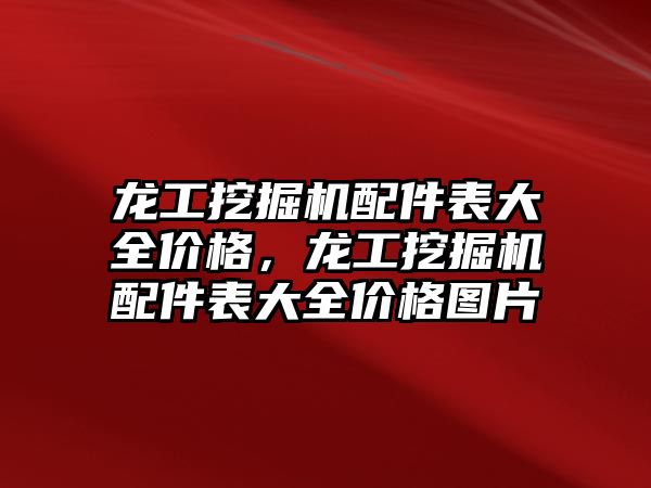 龍工挖掘機配件表大全價格，龍工挖掘機配件表大全價格圖片