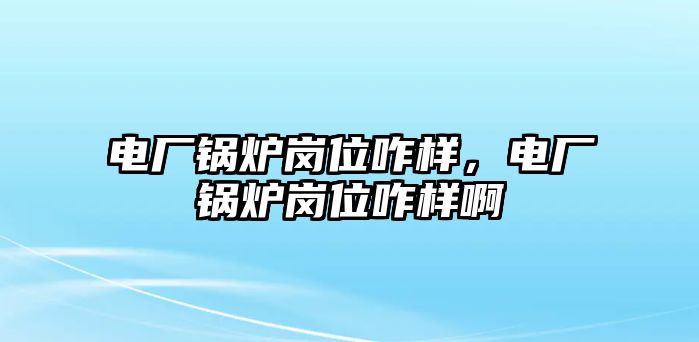 電廠鍋爐崗位咋樣，電廠鍋爐崗位咋樣啊