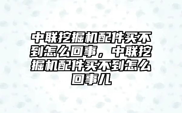 中聯(lián)挖掘機(jī)配件買不到怎么回事，中聯(lián)挖掘機(jī)配件買不到怎么回事兒