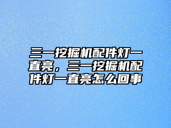 三一挖掘機配件燈一直亮，三一挖掘機配件燈一直亮怎么回事