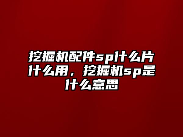 挖掘機(jī)配件sp什么片什么用，挖掘機(jī)sp是什么意思