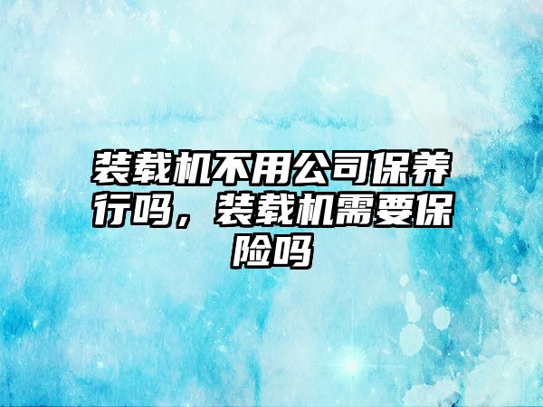 裝載機不用公司保養(yǎng)行嗎，裝載機需要保險嗎