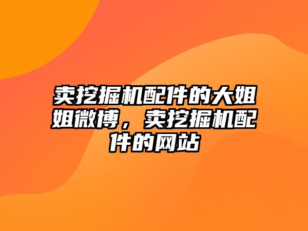 賣挖掘機配件的大姐姐微博，賣挖掘機配件的網(wǎng)站