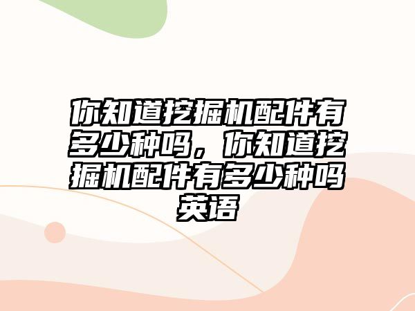 你知道挖掘機配件有多少種嗎，你知道挖掘機配件有多少種嗎英語