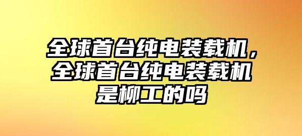 全球首臺純電裝載機，全球首臺純電裝載機是柳工的嗎