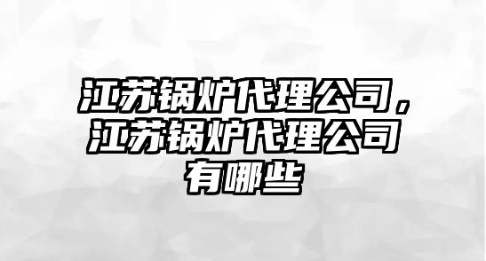 江蘇鍋爐代理公司，江蘇鍋爐代理公司有哪些