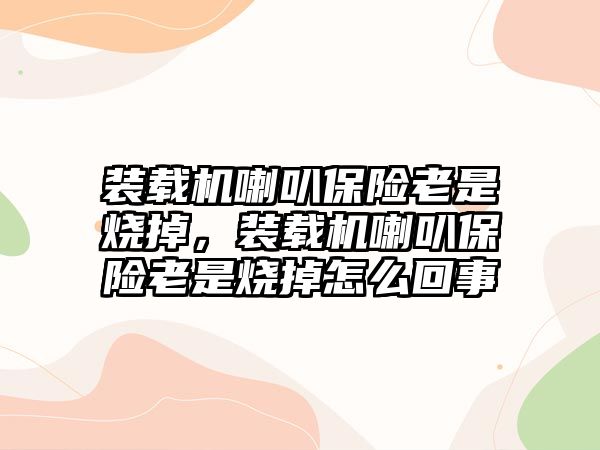 裝載機(jī)喇叭保險老是燒掉，裝載機(jī)喇叭保險老是燒掉怎么回事