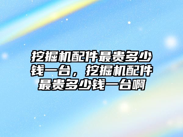 挖掘機配件最貴多少錢一臺，挖掘機配件最貴多少錢一臺啊