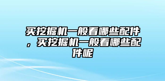 買挖掘機一般看哪些配件，買挖掘機一般看哪些配件呢