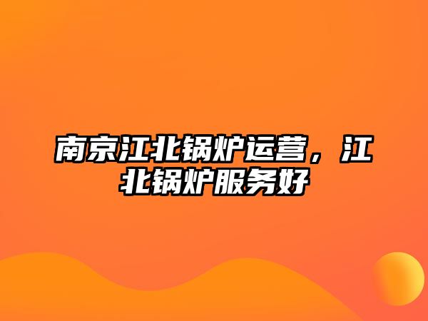 南京江北鍋爐運營，江北鍋爐服務(wù)好